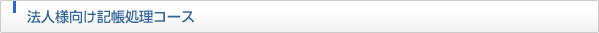 法人様向け記帳処理コース